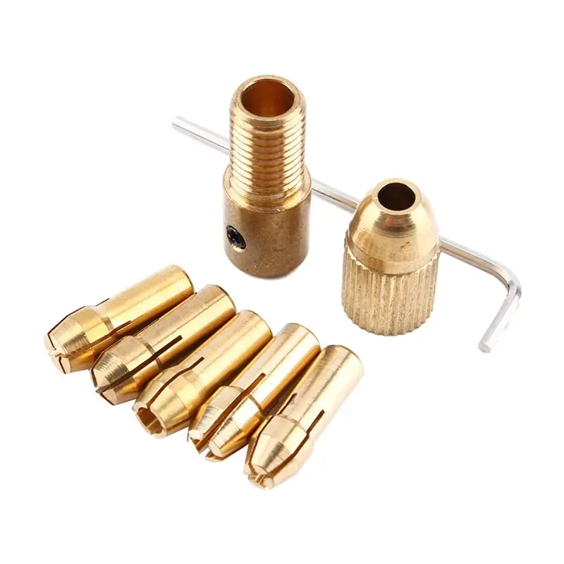 

New 8Pcs 0.5-3mm Drill Chuck Collets Set of Quick Chuck for Mini Tools Copper Drill Folder Copper Cap Axis Drill Collet Tool Kit