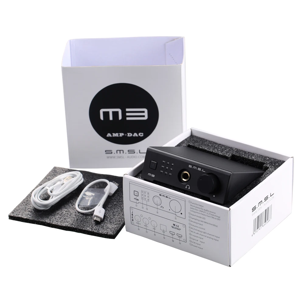 SMSL M3 HiFi усилитель для наушников USB DAC AMP Многофункциональный оптический коаксиальный USB питание аудио декодер портативный DAC конвертер
