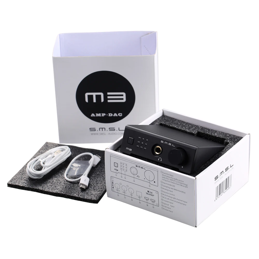 SMSL M3 HiFi усилитель для наушников USB DAC AMP Многофункциональный оптический