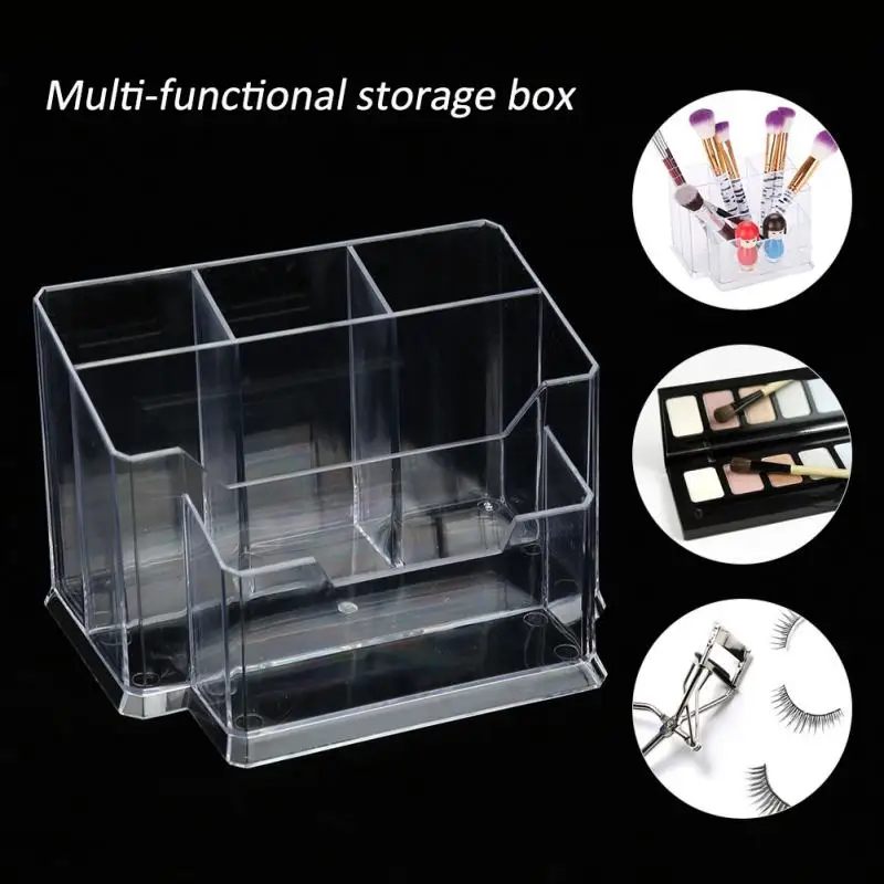 

Nail Art Transparent Pen Holder Nail File Table Storage Box 5 Cells Nail Polish Makeup Brushes Display Container Manicure Tool a