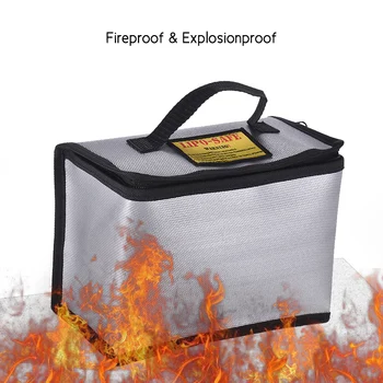 

Fireproof Explosionproof Lipo Battery Safe Bag Portable Heat Resistant Pouch Sack for Battery Charge & Storage 215 * 115 * 155mm