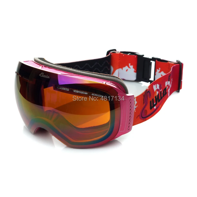 

Purple Frame 'Fit Over Glasses' UV Anti-fog Anti-explosion Dual-optic Spherical Adult Ski Goggles OTG Snowboard Glasses