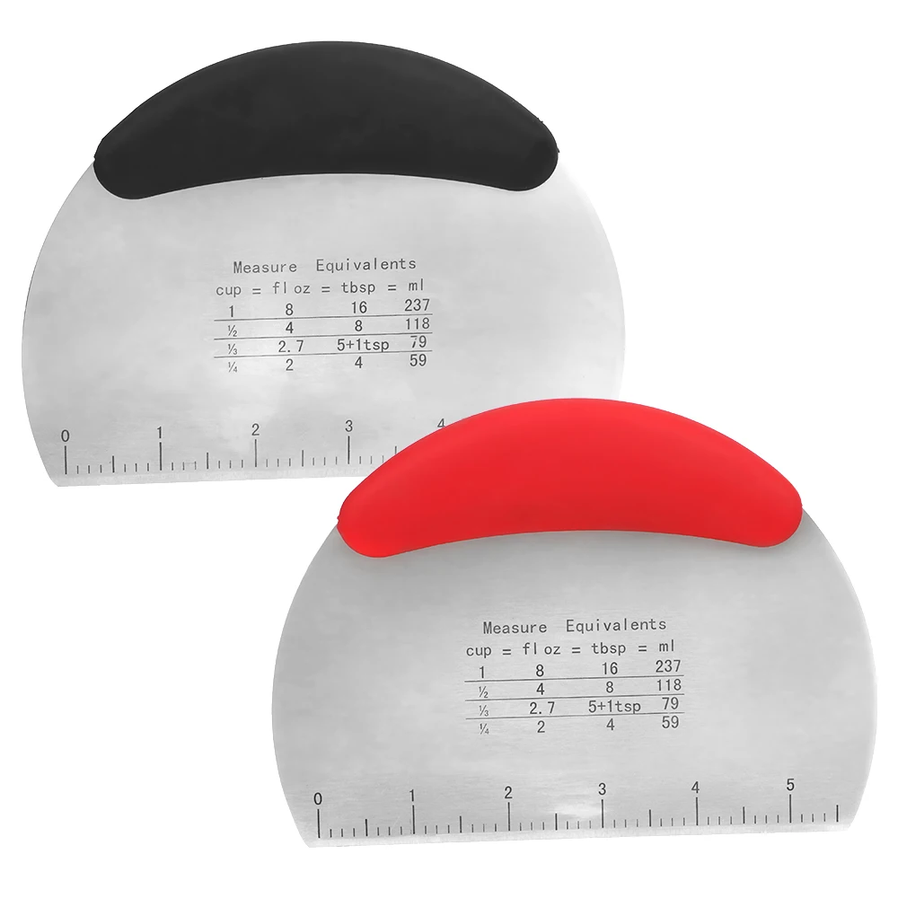 

Stainless Steel Dough Cutter Scraper with Scale Spatula Bread Knife With Measurement Baking Tool Bakeware