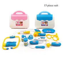 15 шт./компл. детская BlueToy игра в доктора комплект имитации термометр медицина коробка палатка стетоскоп инъекции подарок YJS Dropshi
