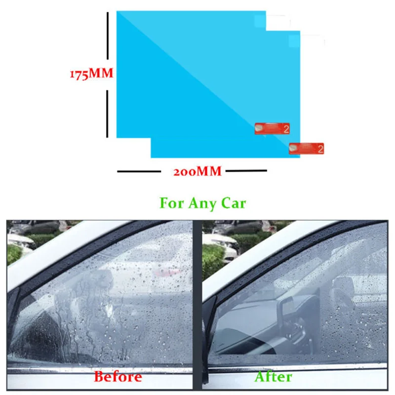 2 шт. Автомобильная защитная пленка анти-туман Анти-туман непромокаемая оконная защитная пленка