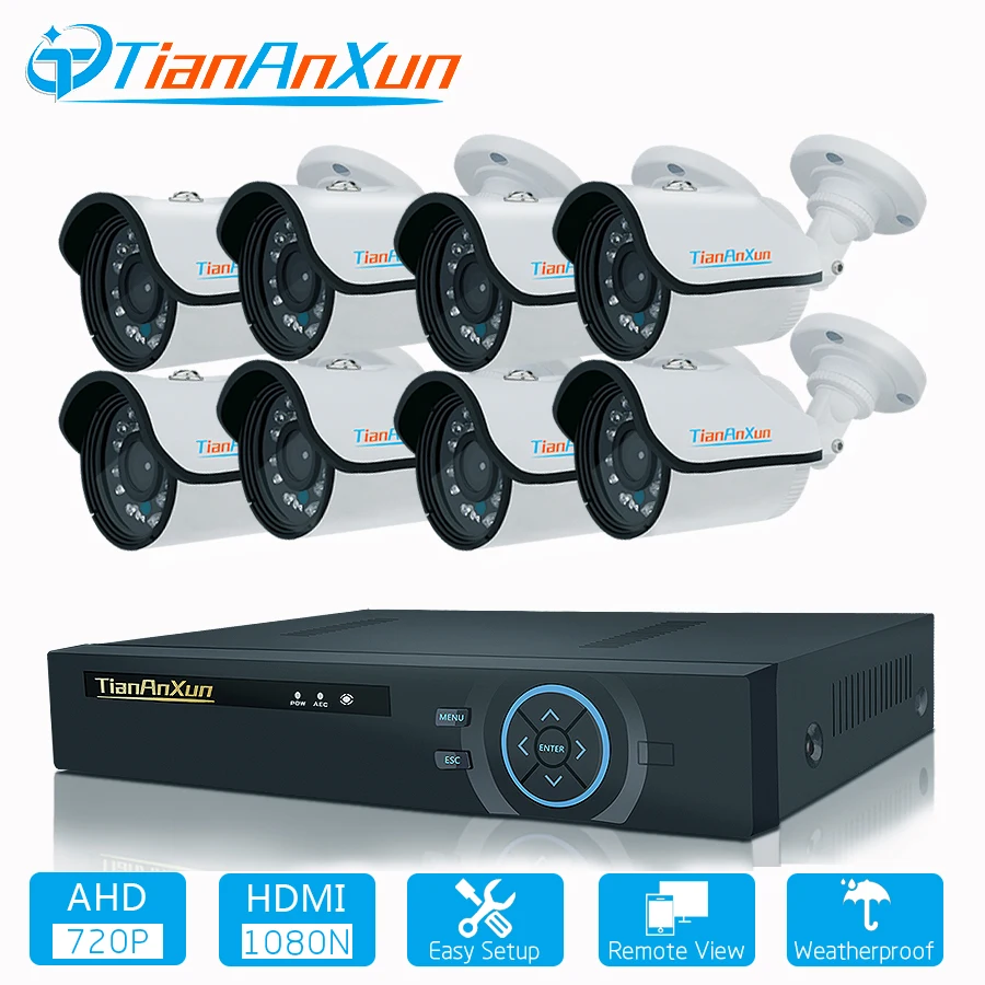 Камера видеонаблюдения Tiananxun система безопасности 8 каналов AHD камера s DVR 720P