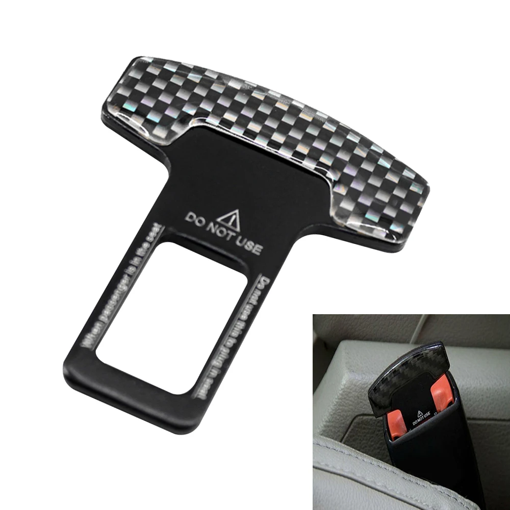 

Carbon Fiber Car Safety Seat Belt Buckle Clip Car-Styling 1pcs Universal Vehicle Mounted Safety Seat Belt Buckle