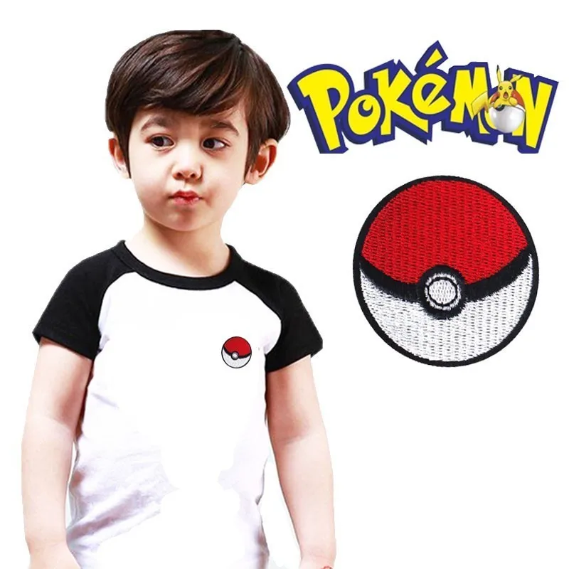 Детские топы для мальчиков и девочек; летняя одежда с вышитыми помпонами; милые детские футболки с аниме Kawaii; футболка с короткими рукавами реглан