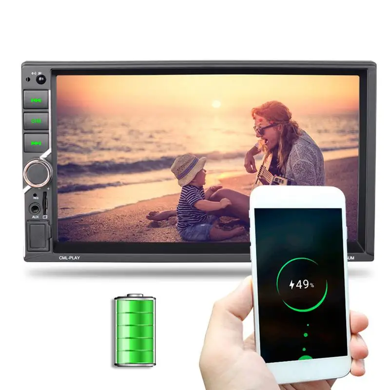 

Universal DC12V 1080P 7-inch 2DIN Car Multimedia Player Steering Wheel Control FM Radio Bluetooth Hands-free Calls Dual USB