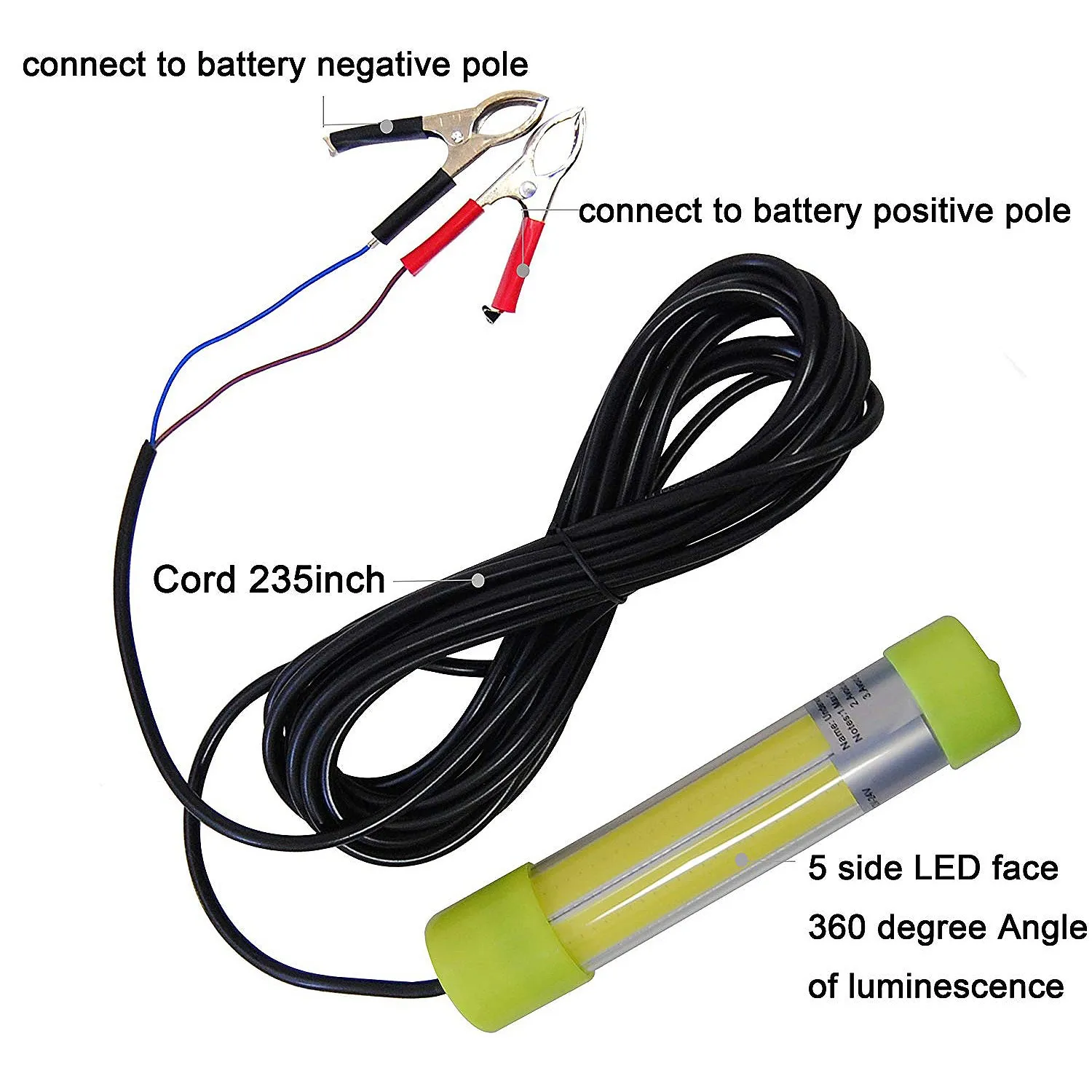 12V 10W подводный ночной рыболовный светильник зеленый ультра яркий для лодки