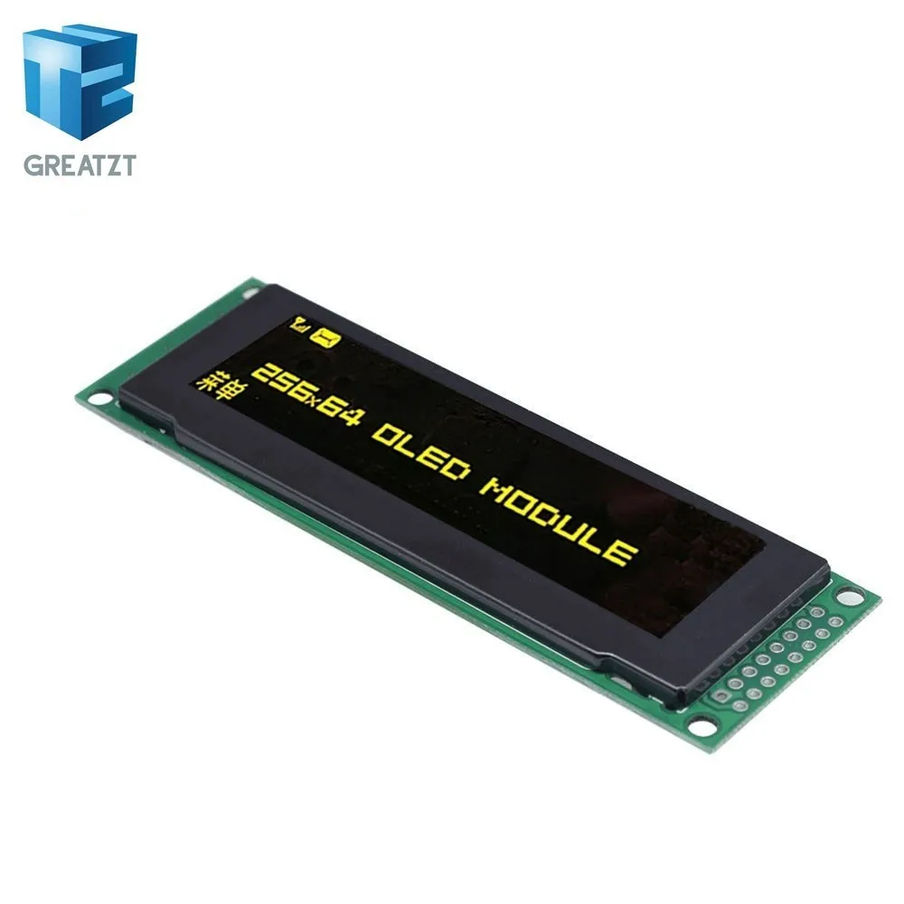 

GREATZT NEW OLED Display 2.8" 256*64 25664 Dots Graphic LCD Module Display Screen LCM Screen SSD1322 Controller Support SPI