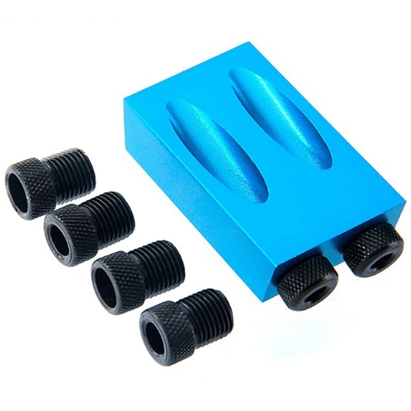 

6/8/10mm Angle Drill Guide Set Woodworking Pocket Hole Jig Kit Hole Puncher Locator Jig Drill Bit Set Home DIY Carpentry Tools