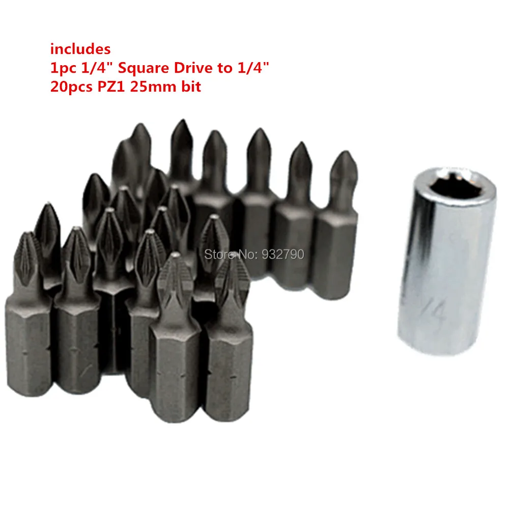 1/4 &quotКвадратный привод на 1/4&quot Шестигранная Отвертка Держатель адаптера w/20 шт
