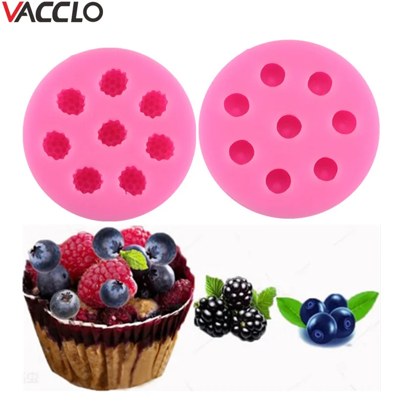 Vacclo 1 шт. 8 отверстий Raspberry Форма силиконовая форма для торта из ягод Fondant Mold инструмент для украшения торта выпечки Форма для торта, шоколада пресс-форм