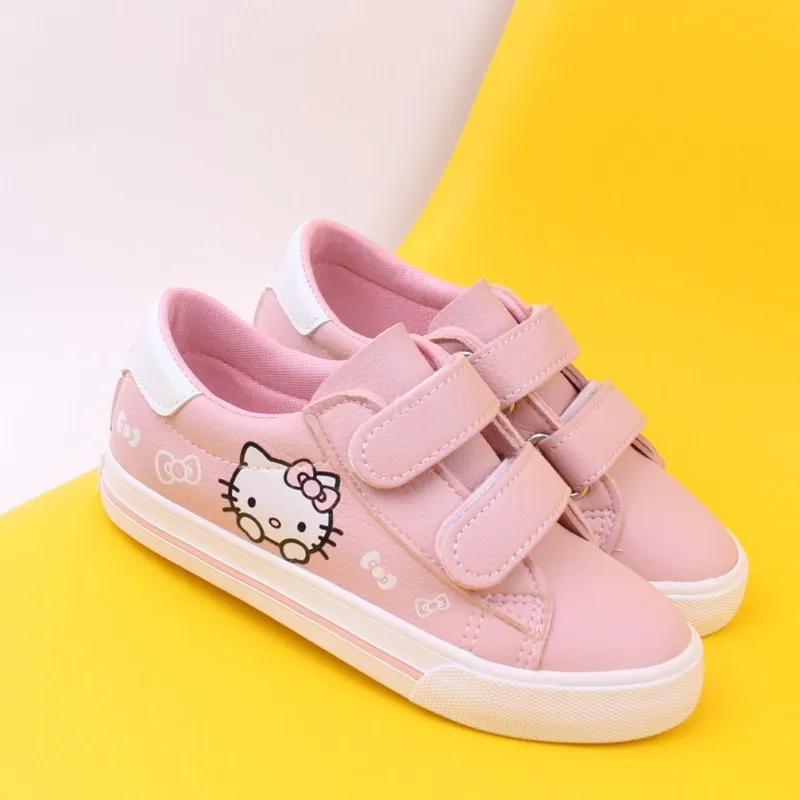 Oushiluo Spring Children Girls Kitty Cat Shoes Girls Princess Sneakers