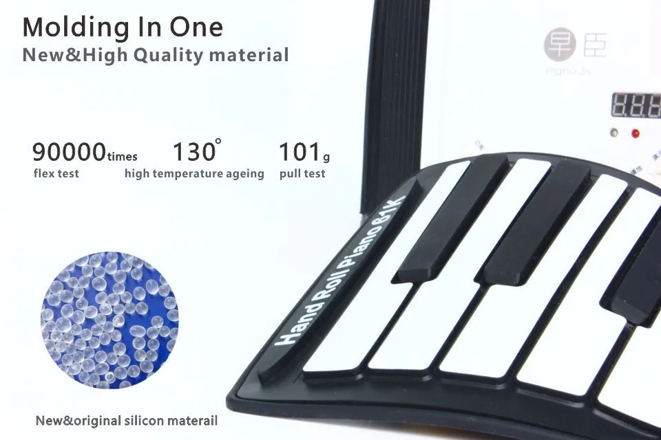 Koop 88 Key Piano Toetsenbord Zachte Draagbare Midi Digitale Controller Synthesizer Roll Up Piano Beginner Elektronische Muziekinstrumenten