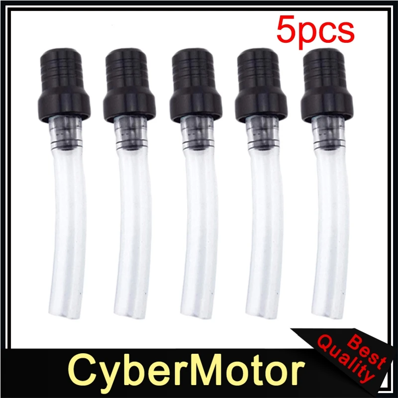 Motorcycle Black Gas Fuel Tank Cover Cap Vent Valve Breather Hose For