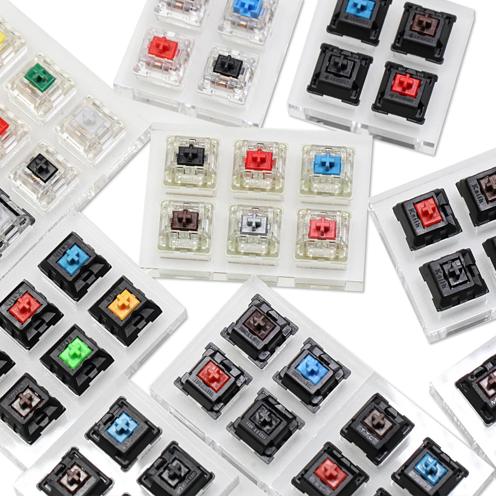 switch tester with acrylic base cherry kailh outemu ttc ysa greetech otm red blue brown black green orange rgb pro speed heavy