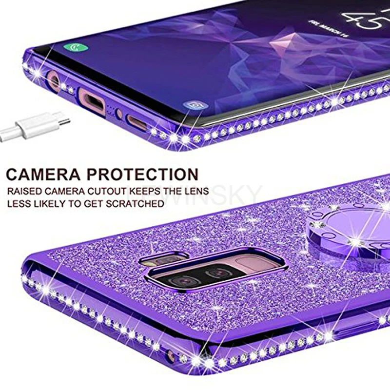 Soft TPU Phone Case For Samsung Galaxy S9 S8 A7 A6 A8 S10 Plus 2018 Note 9 8 A50 S7 Luxury Plating Bling Diamond Silicone Cover