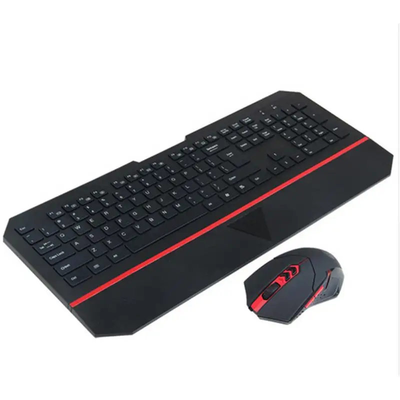 

Black Luminous Keyboard And Mouse Set For LOL Game Wireless Backlight Mouse And Keyboard Set With Super Wide Wrist Pad Design