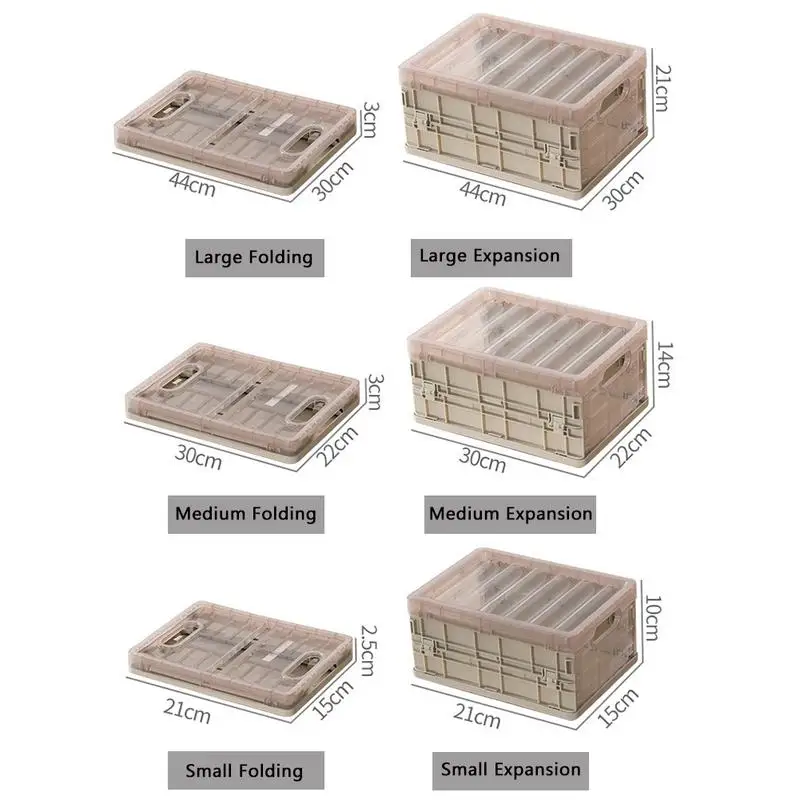 Складной пластиковый ящик для хранения, Штабелируемый ящик для дома, гаража, склада, Настольный складной ящик для хранения, автомобильный органайзер для нижнего белья