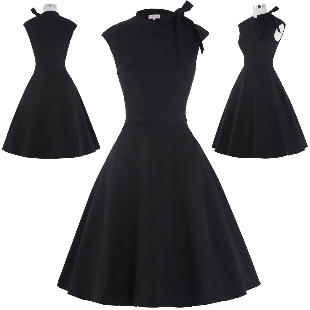 

60's Cocktail Cotton Dress Vintage Swing Pinup Retro Housewife Party Dresses