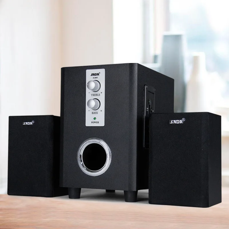 

High Quality SADA Bluetooth Speakers Combination Wooden Subwoofer Speaker DC 5V USB for PC Notebook TV Column Speaker Brand New