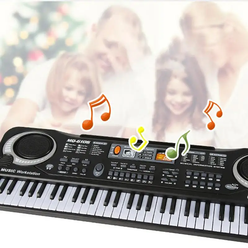 Portable 61 Key Electronic Piano Organ With Microphone Simulated Keyboard Music Instrument Toy Gift For Children Practice Learn