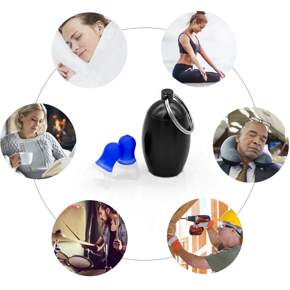

Noise Cancelling Ear Plugs Soft Silicone Earplugs Anti-Noise Ear Protectors For Sleeping Swimming Flight, Construction Site