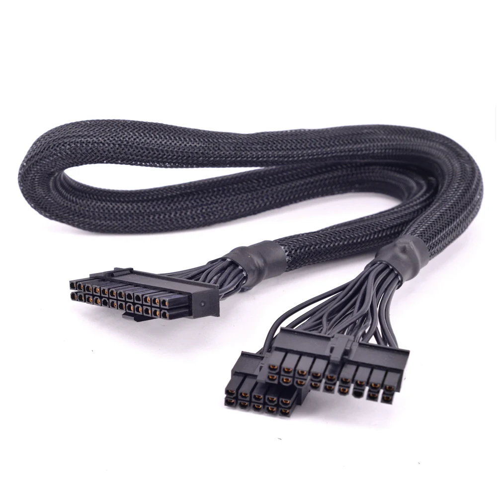 

24Pin ATX Power Supply Cable 18+10Pin to 20+4 Pin Sleeved for Seasonic X-Series X-1250 X-1050 X-850 X-750 X-650 KM3 PSU Modular