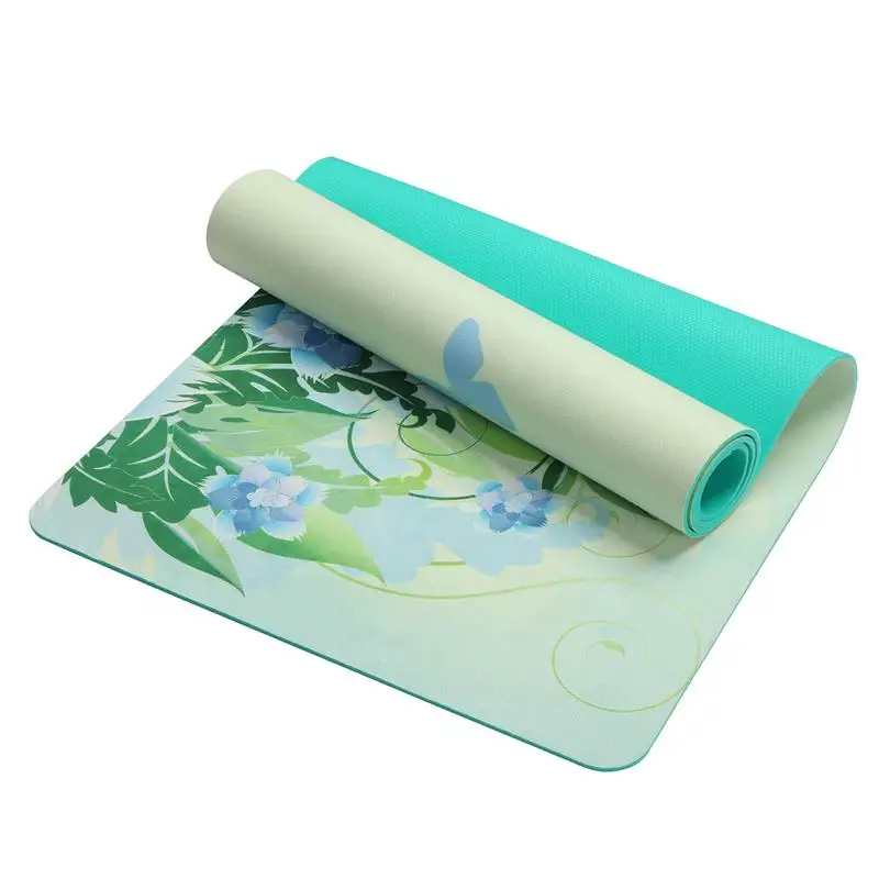 5 MM Yoga Mat Lotus Pattern Suede TPE Pad Anti skid Body Sports Fitness Gymnastics Mat Amulet