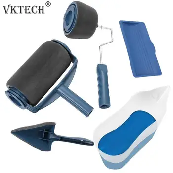 

5/8pcs Paint Runner Roller Brush Handle Tool Flocked Edger Office Room Wall Painting Home Tool Roller Paint Brush Set Dropship