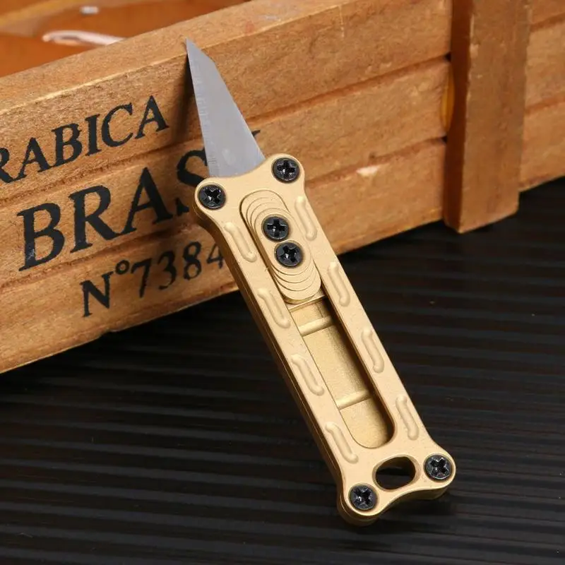 

Outdoor Tools Portable Brass Outdoor Multi Tool Portable Copper Knife DIY Gadget Cutting Paper Keychain Retractable Knife