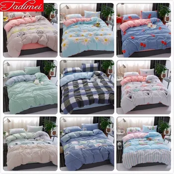 

New Adult Kids Child Soft Cotton Quilt Comforter Duvet Cover Bedding Set Single Twin Full Queen King Size Bedspreads Bed Linens