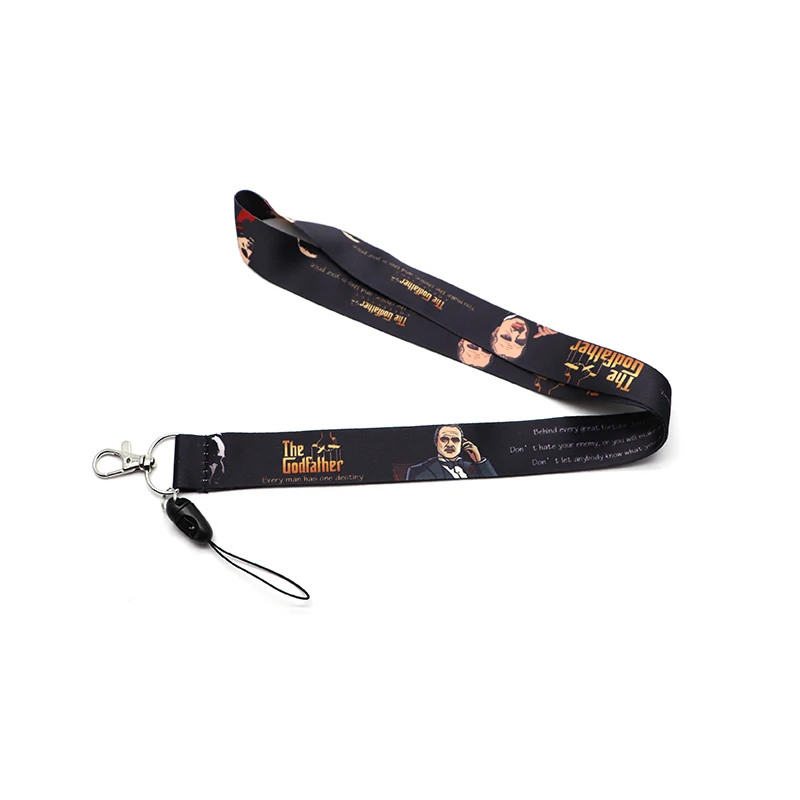 

30pcs/lot Movie The Godfather Film Lanyard ID Holder Watercolor Fabric Lanyards Mobile Phone Badge Holder Lariat Key Holder S20