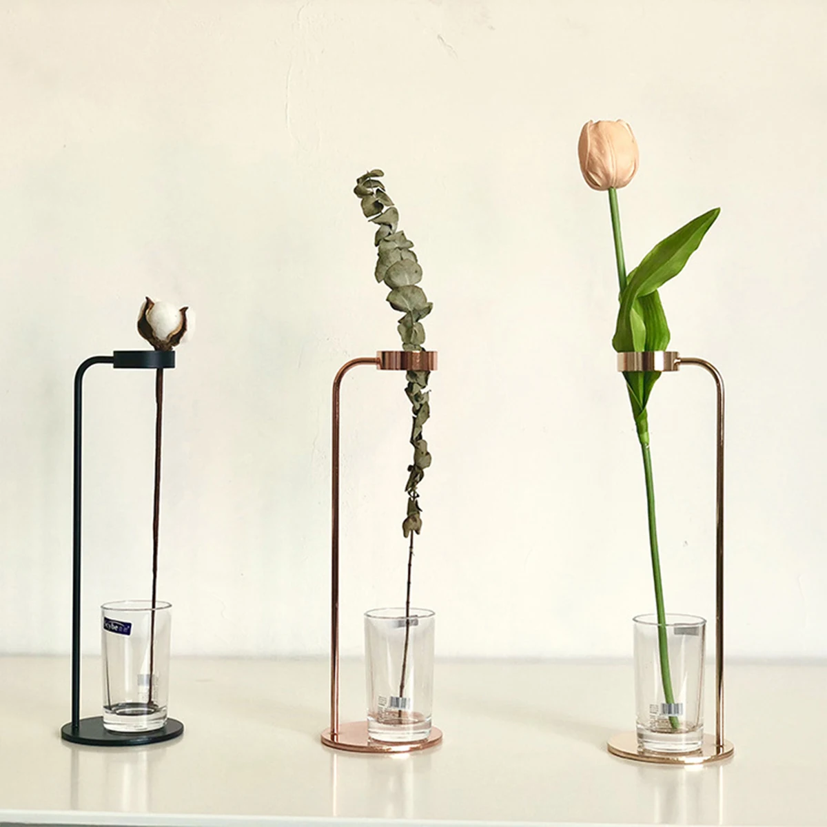 

Iron Art Vases Simple Tabletop Vase Frame Coffee Home Room Garden Flowerpot Decoration