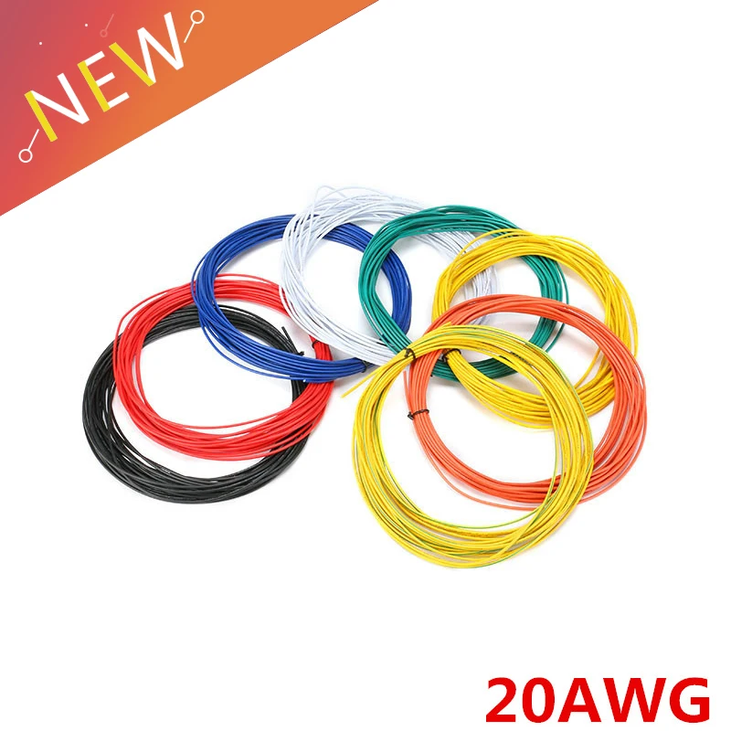 Изолированный светодиодный электронный кабель 20AWG 1 8 мм 10 метров провод из ПВХ