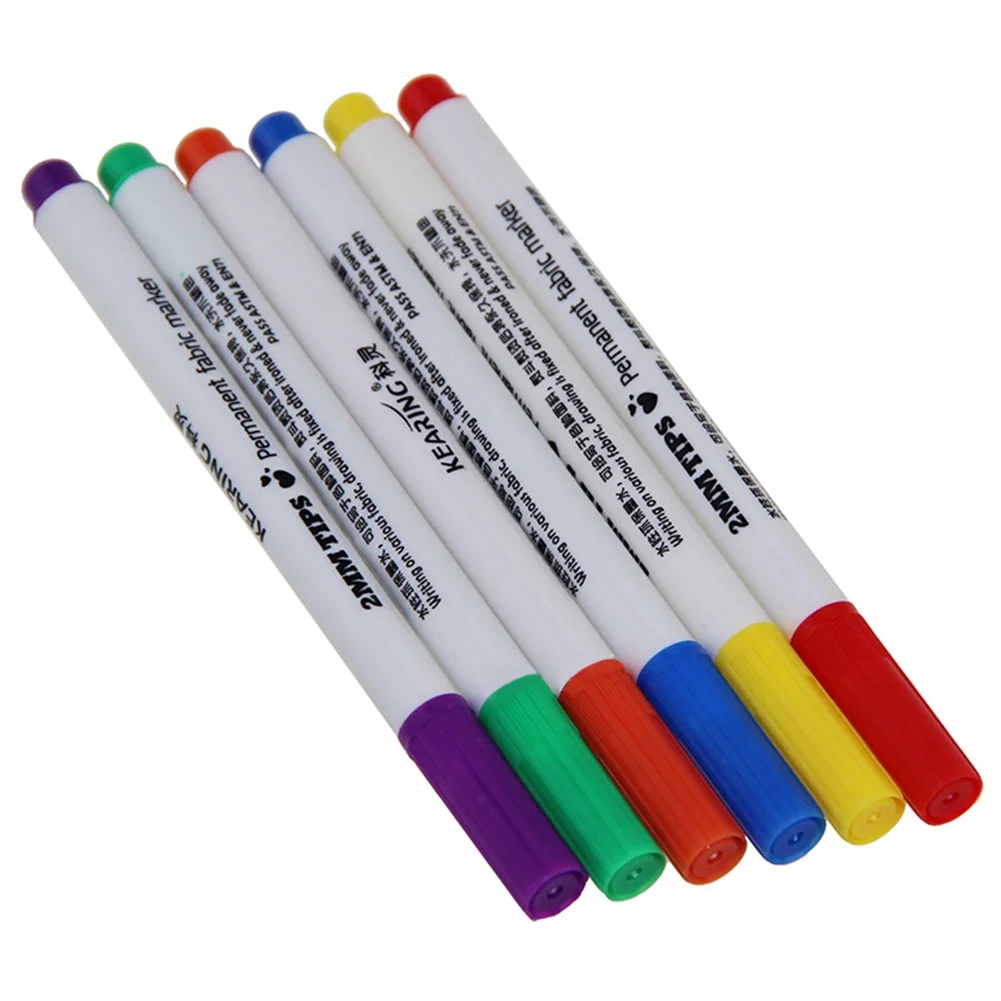 

6pcs T-shirt Textile Marker Pen Art Cloth Ink DIY Pigment Painting Liner Design