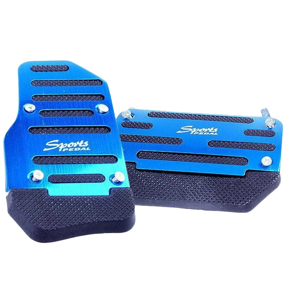 

2pcs Blue Non-Slip Automatic Car Treadle Accelerator Brake Pedal Pad Cover Footrests Set For Car SUV Interior Accessories