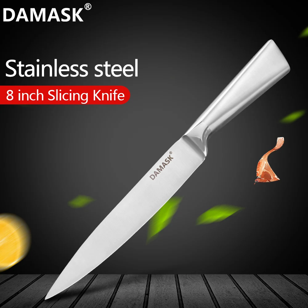Damask 3cr13 нож шеф повара из нержавеющей стали кухонный 8 ''ножи для нарезки с