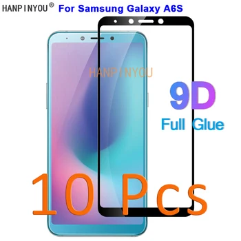 10 ピース/ロットサムスンギャラクシー A6S A6 S G6200 SM-G6200 9D フル接着剤カバー強化強化ガラスフィルムスクリーンプロテクターガード