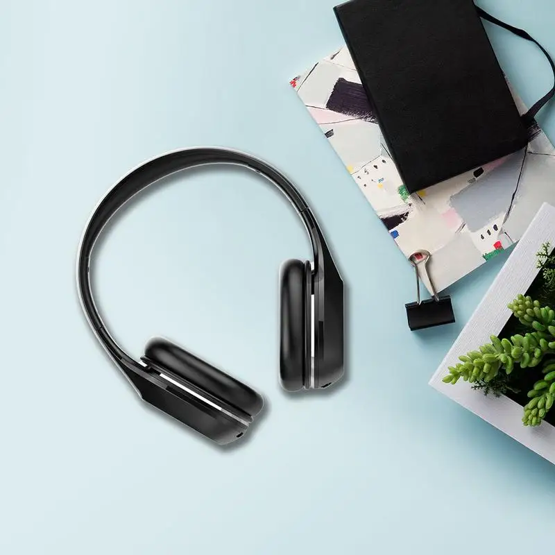 Беспроводная bluetooth гарнитура автоматически складные наушники HIFI бас черный