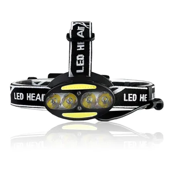 

1pc 8 LED Light Super Bright Hunting Headlight 4* T6 +2*COB+2*Red Headlamp Waterproof Outdoor Searchlight USB Charger(Optional)