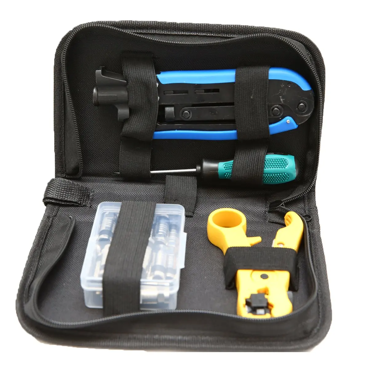 Hot Sale Coax Cable Crimper Kit, Compression Tool Coax Cable Crimper Kit, Adjustable Rg6 Rg59 Rg11 75-5 75-7 Coaxial Cable Str