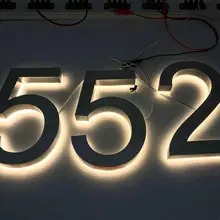 На заказ открытый 3d с подсветкой из нержавеющей стали lihghted номер дома для показа рекламы