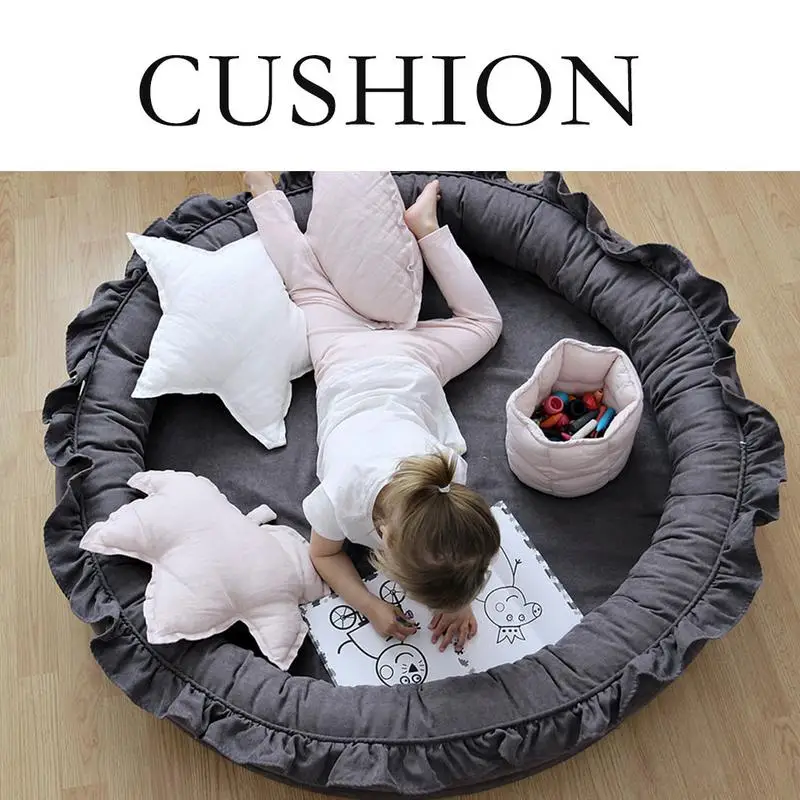 

Multi-functional Crawling Mat Large Round Baby Sleeping Blanket Bed Children's Room Lace Game Play Cushion