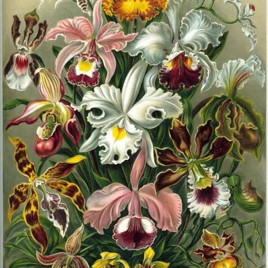 Ernst Haeckel-Organisms Classified as Orchidae (орхидеи) постер (18x24) | Дом и сад