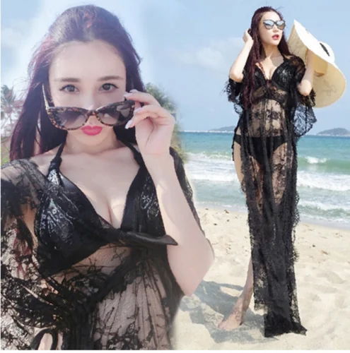 Новинка 2019 Пляжная накидка для Saida De Praia парео пляжное платье свободного покроя