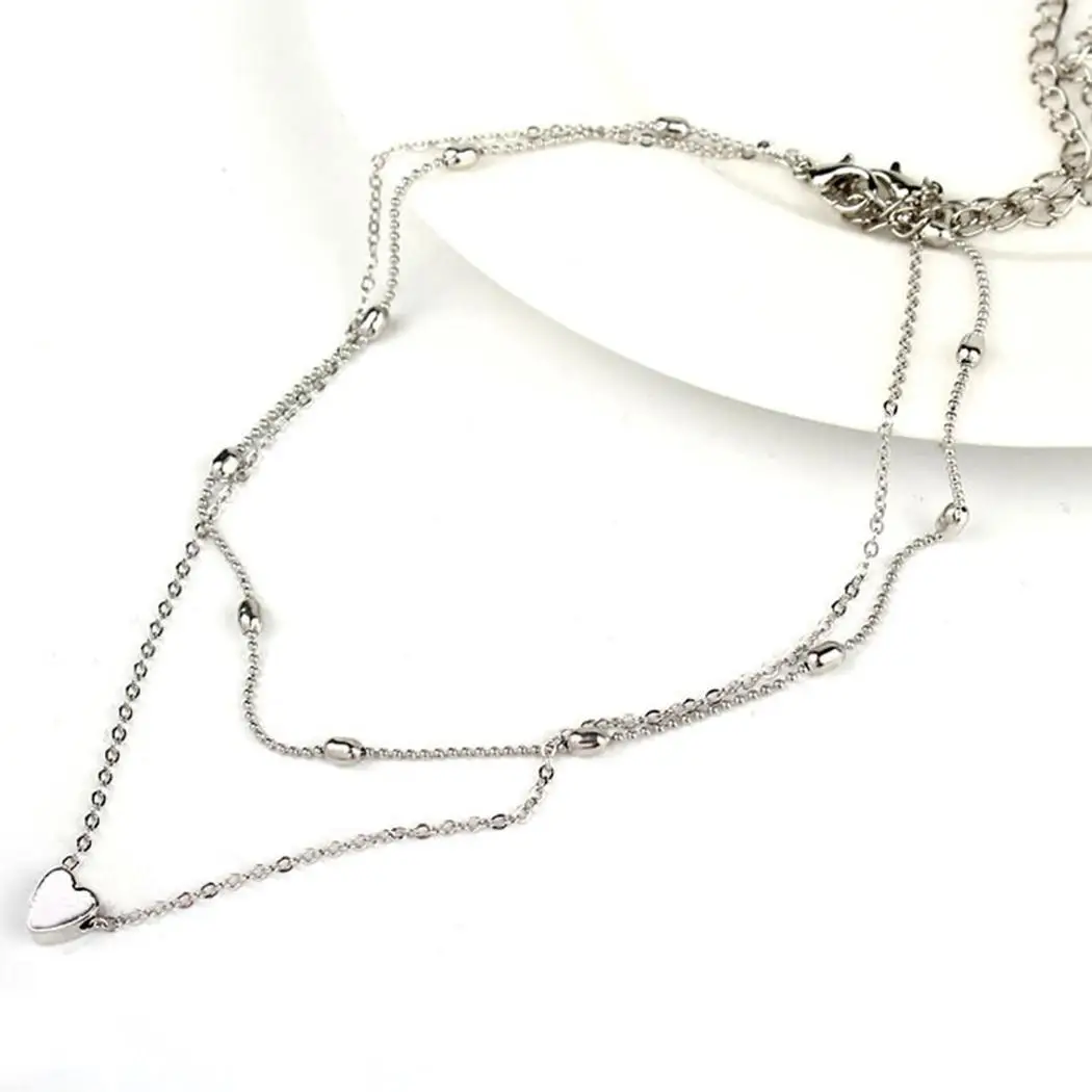

Daily Pendant Beach Gift Fashion Link Women Heart Clavicle Party Jewelry Chain Multilayer etc Necklace Personality Life