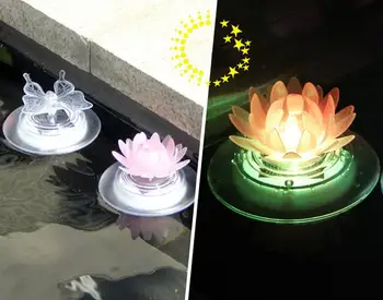 

Adeeing Led Float Lamp 7 Colors Change Lotus / Frog Shape Outdoor Garden Swimming Fountain Pool Water Decoration Light